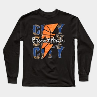 Graphic Basketball City Proud Name Vintage Long Sleeve T-Shirt